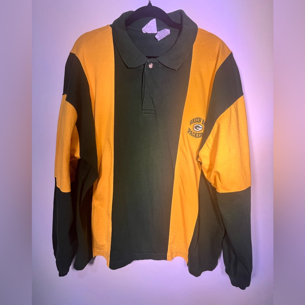 Green Bay Packers Green and Yellow Polo Shirt size XL